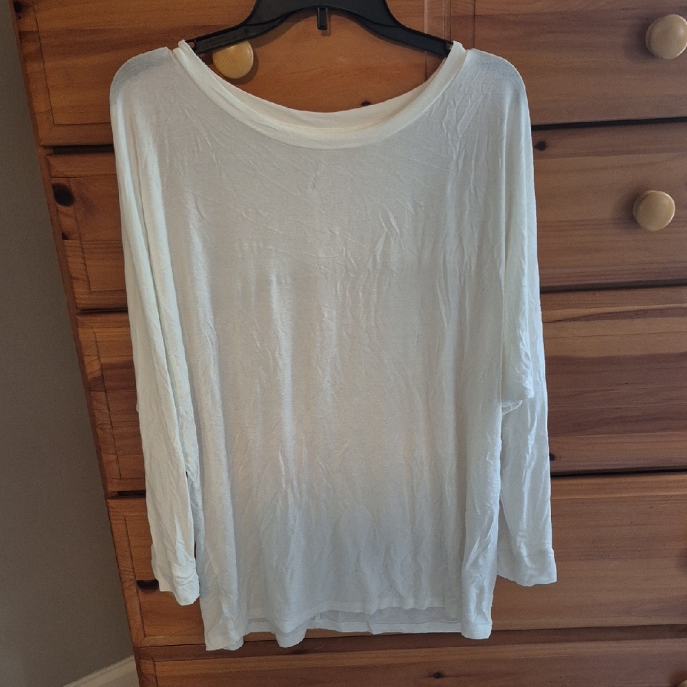 Women's White Dolman Sleeve Top